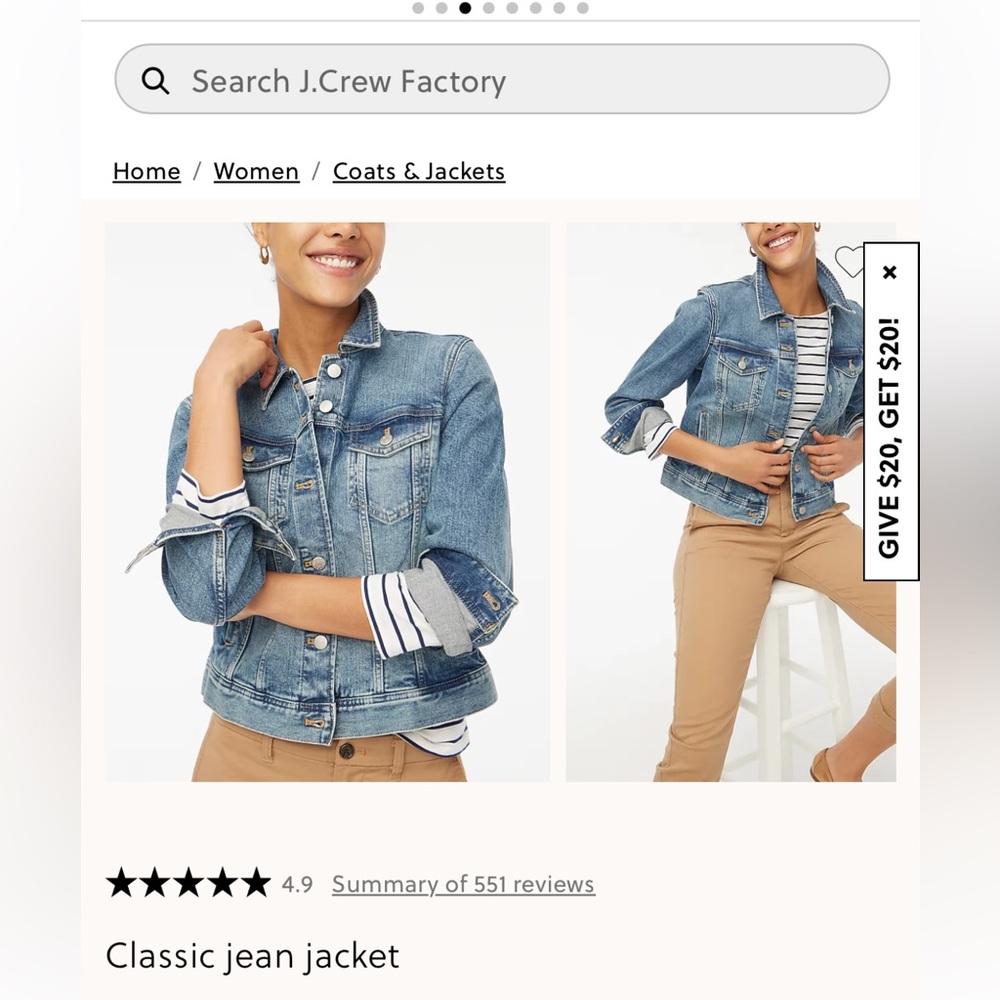 J.crew Classic Jean Jacket (M)
